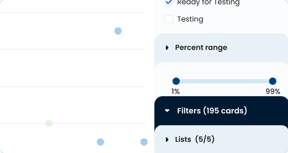 The Percent range control in the sidebar
